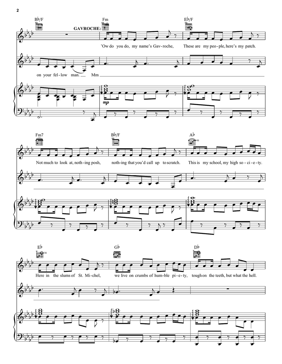 Look Down Piano, Vocal, Guitar scores gallery preview page 2