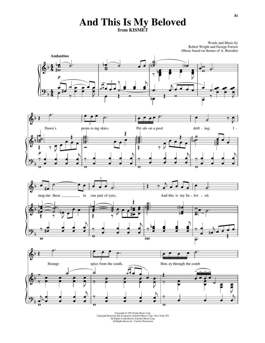 And This Is My Beloved (from Kismet) (High Voice) High Voice scores gallery preview page 1