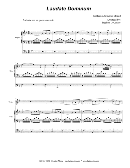 Laudate Dominum (for Tenor Saxophone Solo - Organ Accompaniment) image number null