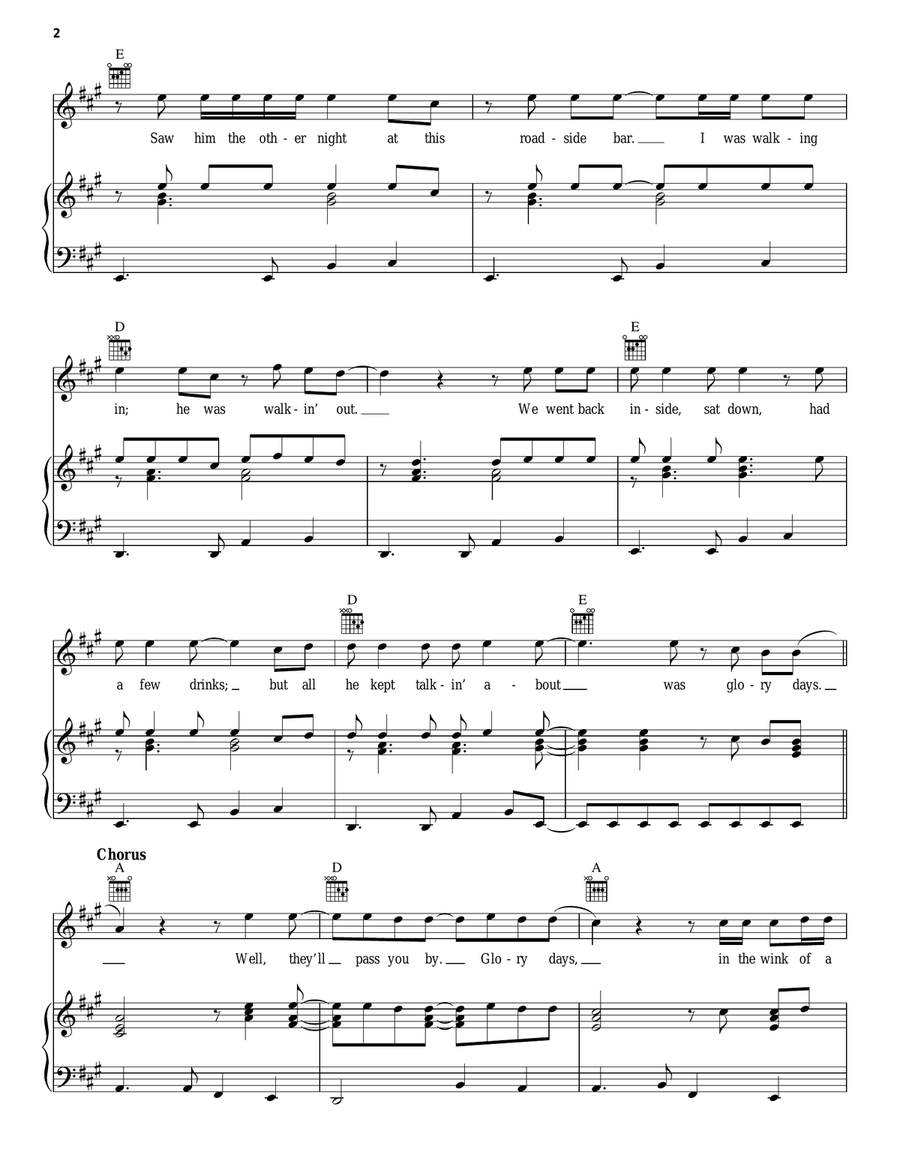 Glory Days Glory Days Acoustic Guitar scores gallery preview page 2
