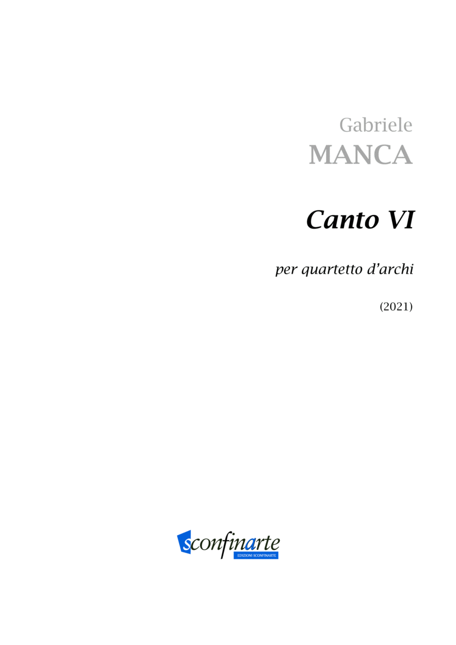 GABRIELE MANCA: Canto VI String Quartet scores gallery preview page 1