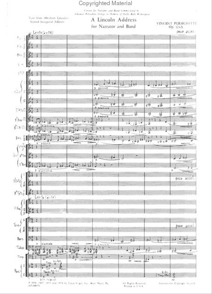 A Lincoln Address Concert Band scores gallery preview page 2