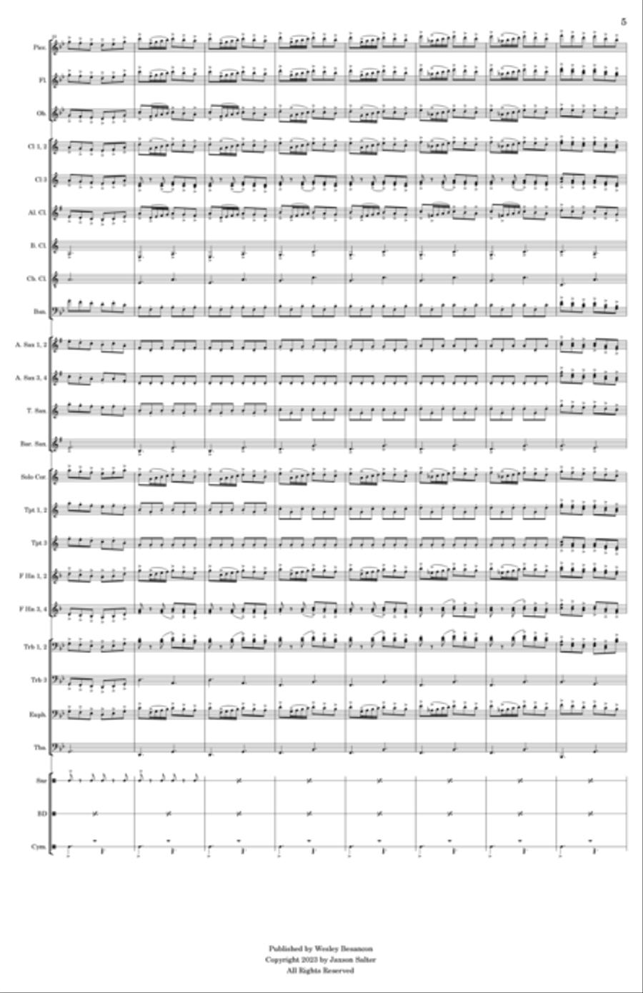 A Sailor's March - Score Only Concert Band scores gallery preview page 5