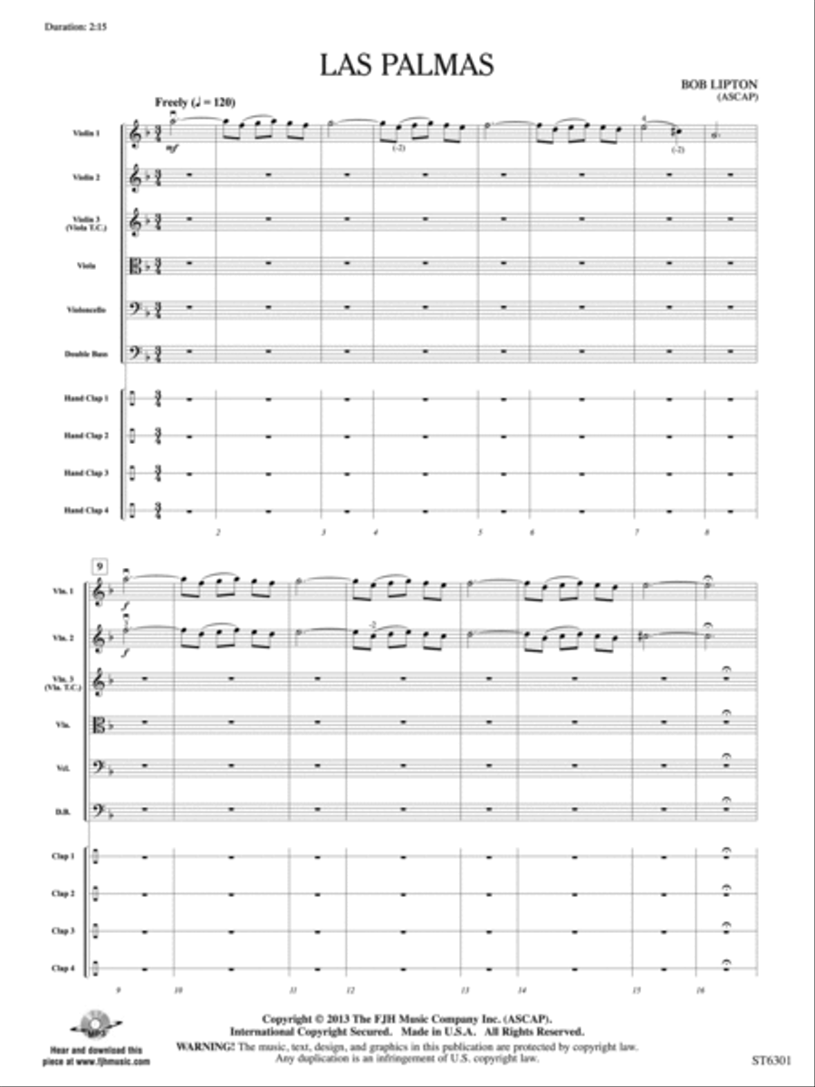 Las Palmas: Score Las Palmas: Score String Orchestra scores gallery preview page 3
