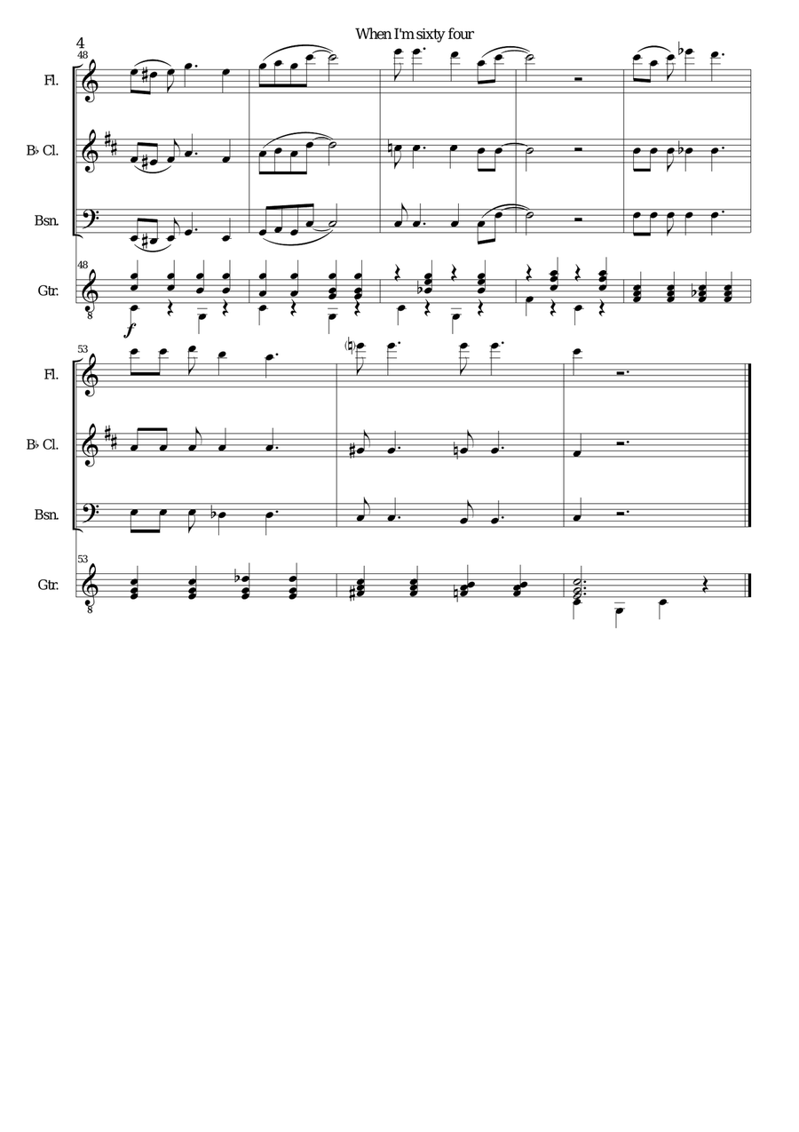 When I'm Sixty-Four Small Ensemble scores gallery preview page 4