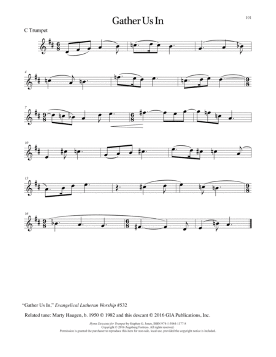 Hymn Descants for Trumpet C Trumpet scores gallery preview page 102