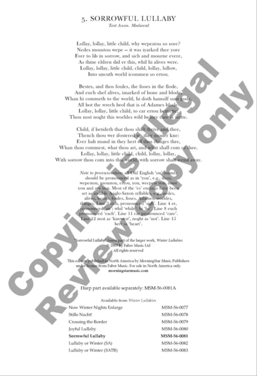 Sorrowful Lullaby (Choral Score) SA scores gallery preview page 3