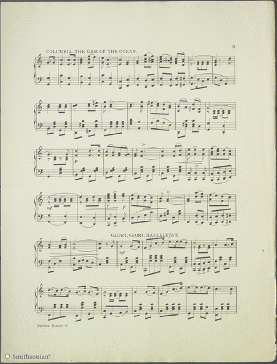 National Echoes March: Medley of Patriotic Airs Piano Solo scores gallery preview page 5