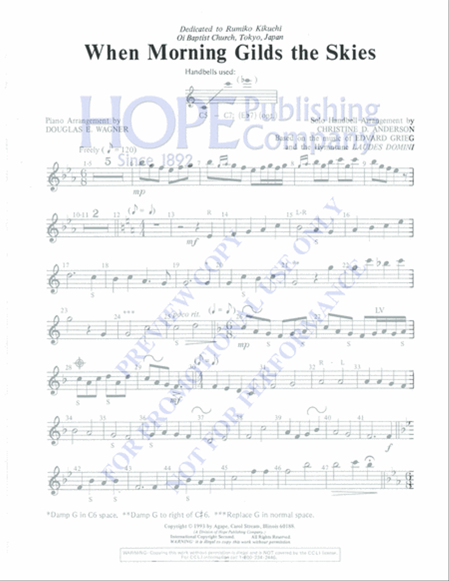 When Morning Gilds the Skies Percussion scores gallery preview page 6