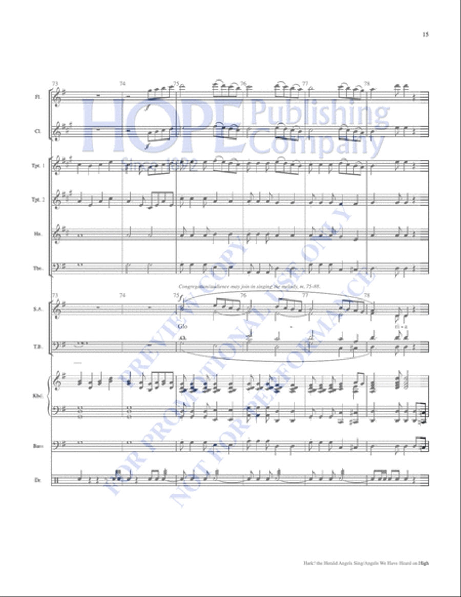 Hark! the Herald Angels Sing with Angels We Have Heard on High Choir scores gallery preview page 15