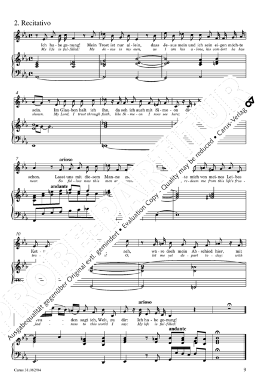 I have enough (Ich habe genung) Mezzo-Soprano Voice scores gallery preview page 10