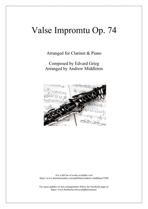 Valse Impromptu arranged for Clarinet and Piano