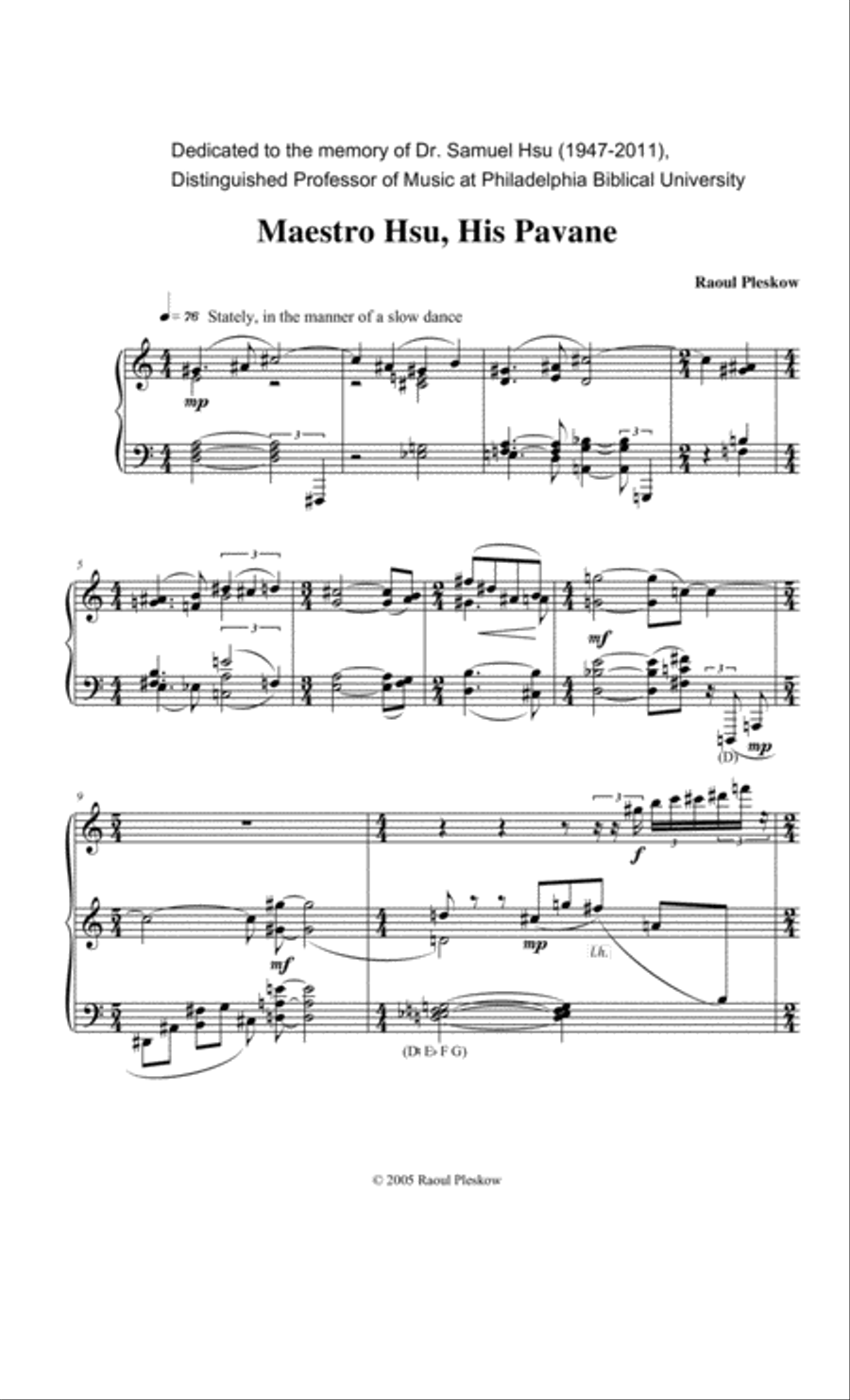 [Pleskow] Maestro Tsu: His Piano Pieces Piano Solo scores gallery preview page 3