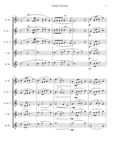 Trumpet Voluntary (Saxophone Quintet) image number null