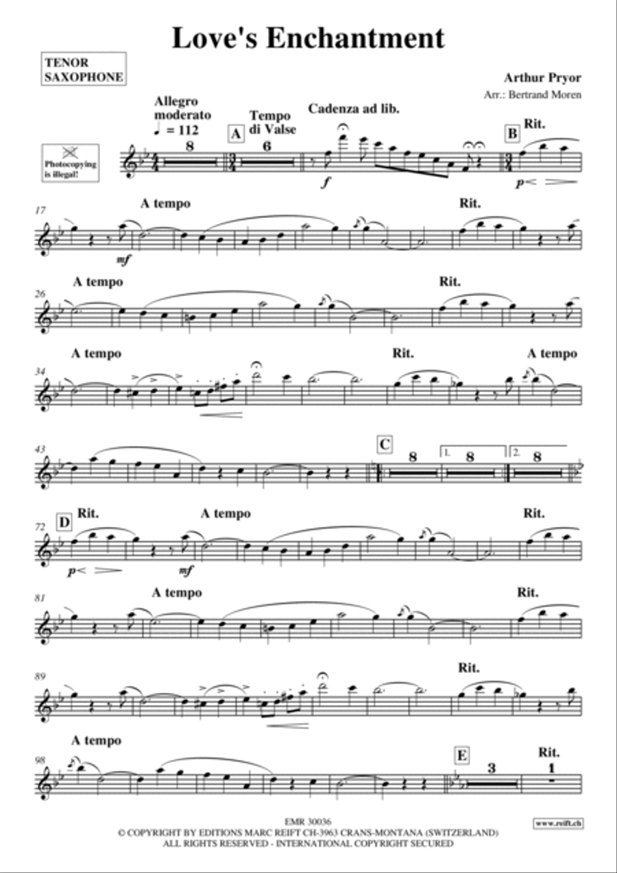 Love's Enchantment Tenor Saxophone scores gallery preview page 2