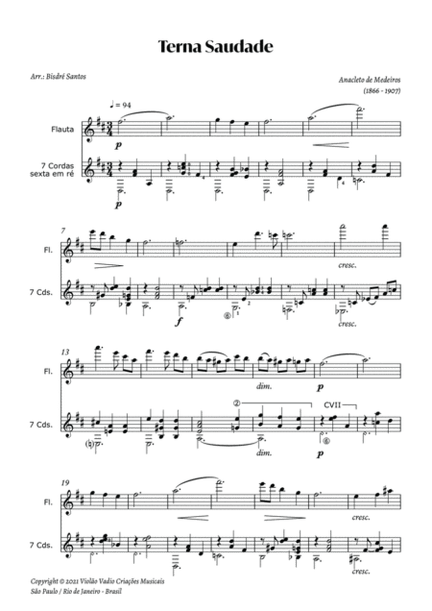 Terna Saudade (Tender Longing) - Flute and Guitar image number null