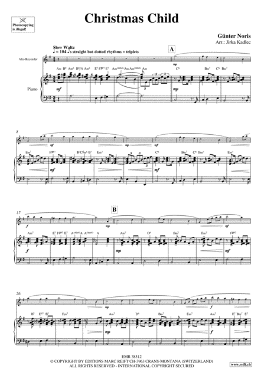 Christmas Child Alto Recorder scores gallery preview page 3