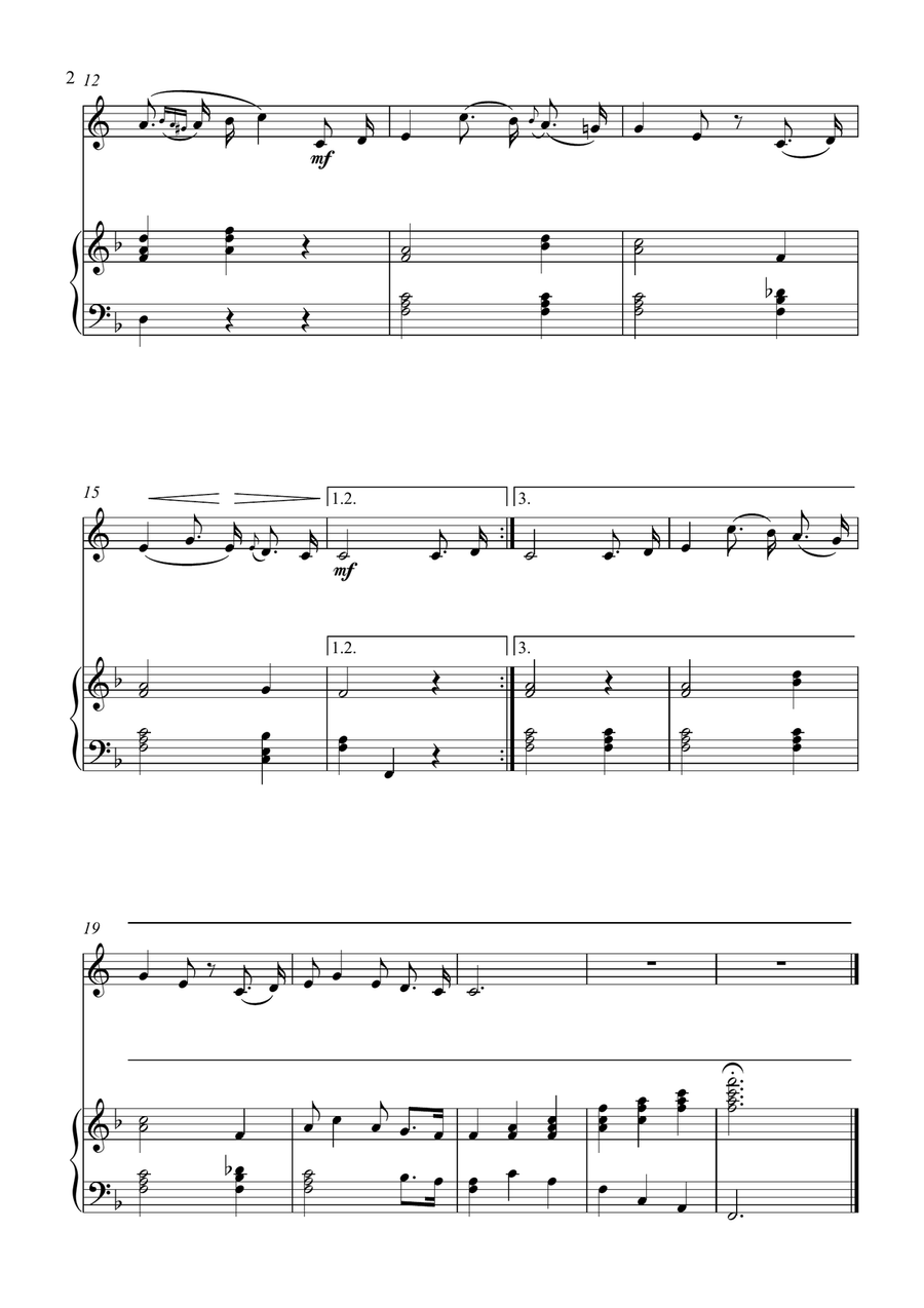 The Last Rose of Summer - Horn with piano Horn scores gallery preview page 2