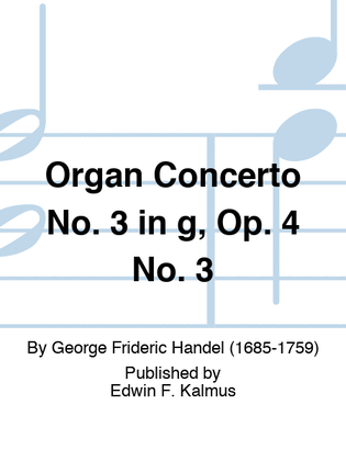 Book cover for Organ Concerto No. 3 in g, Op. 4 No. 3