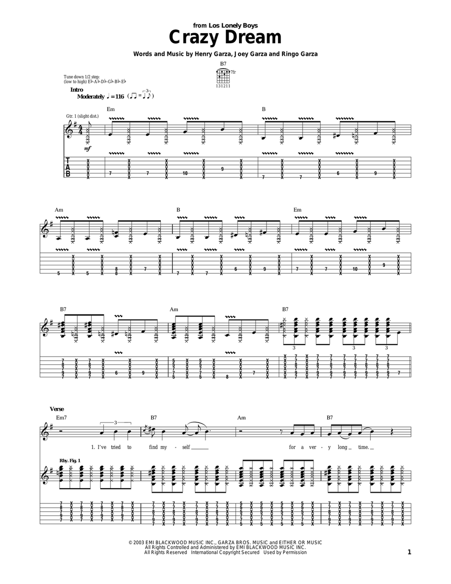 Crazy Dream Crazy Dream Acoustic Guitar scores gallery preview page 1
