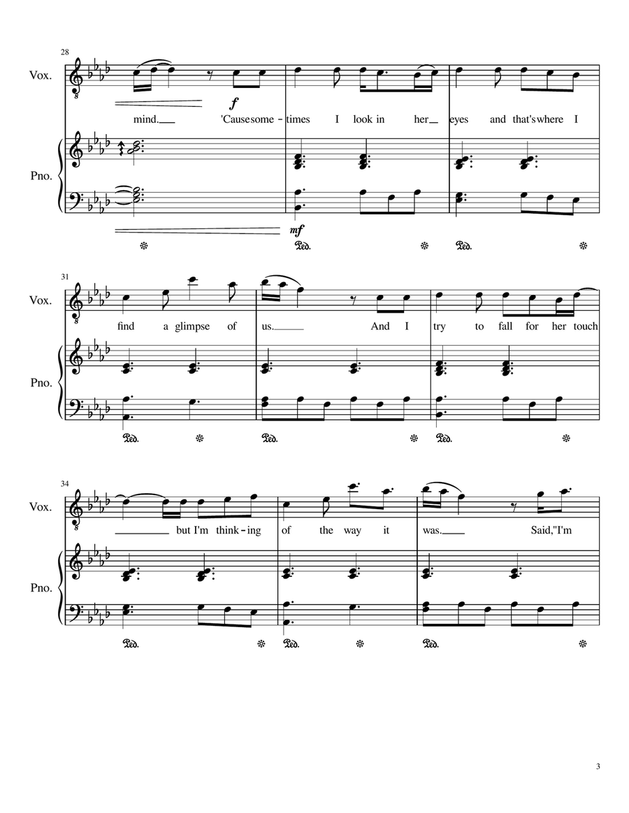 Glimpse Of Us Glimpse Of Us Piano, Vocal scores gallery preview page 3