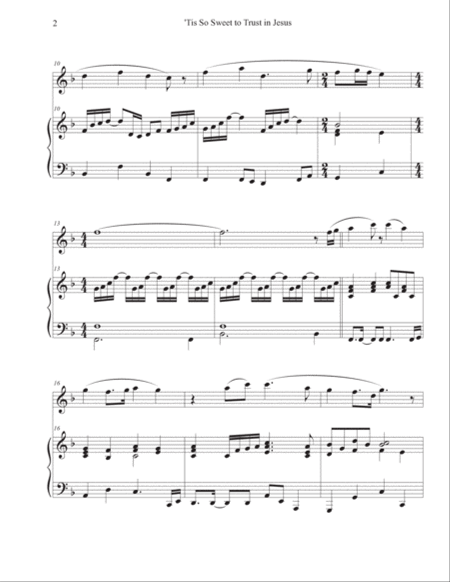'Tis So Sweet to Trust in Jesus (Flute-Piano) 'Tis So Sweet to Trust in Jesus (Flute-Piano) Flute Solo scores gallery preview page 2