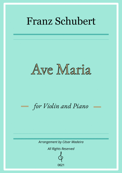 Ave Maria by Schubert - Violin and Piano (Full Score) image number null