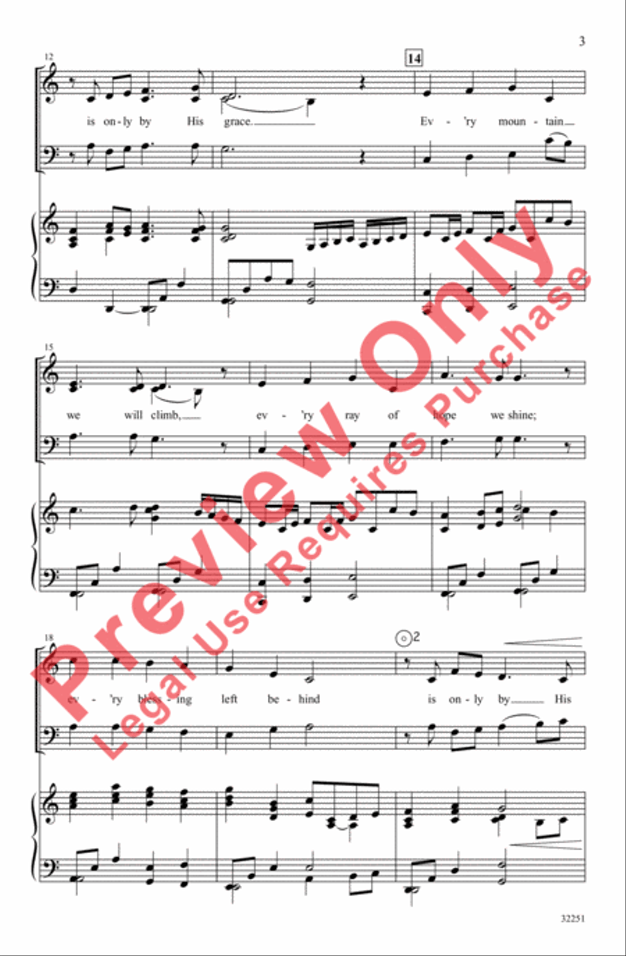 Grace Alone 4-Part scores gallery preview page 3