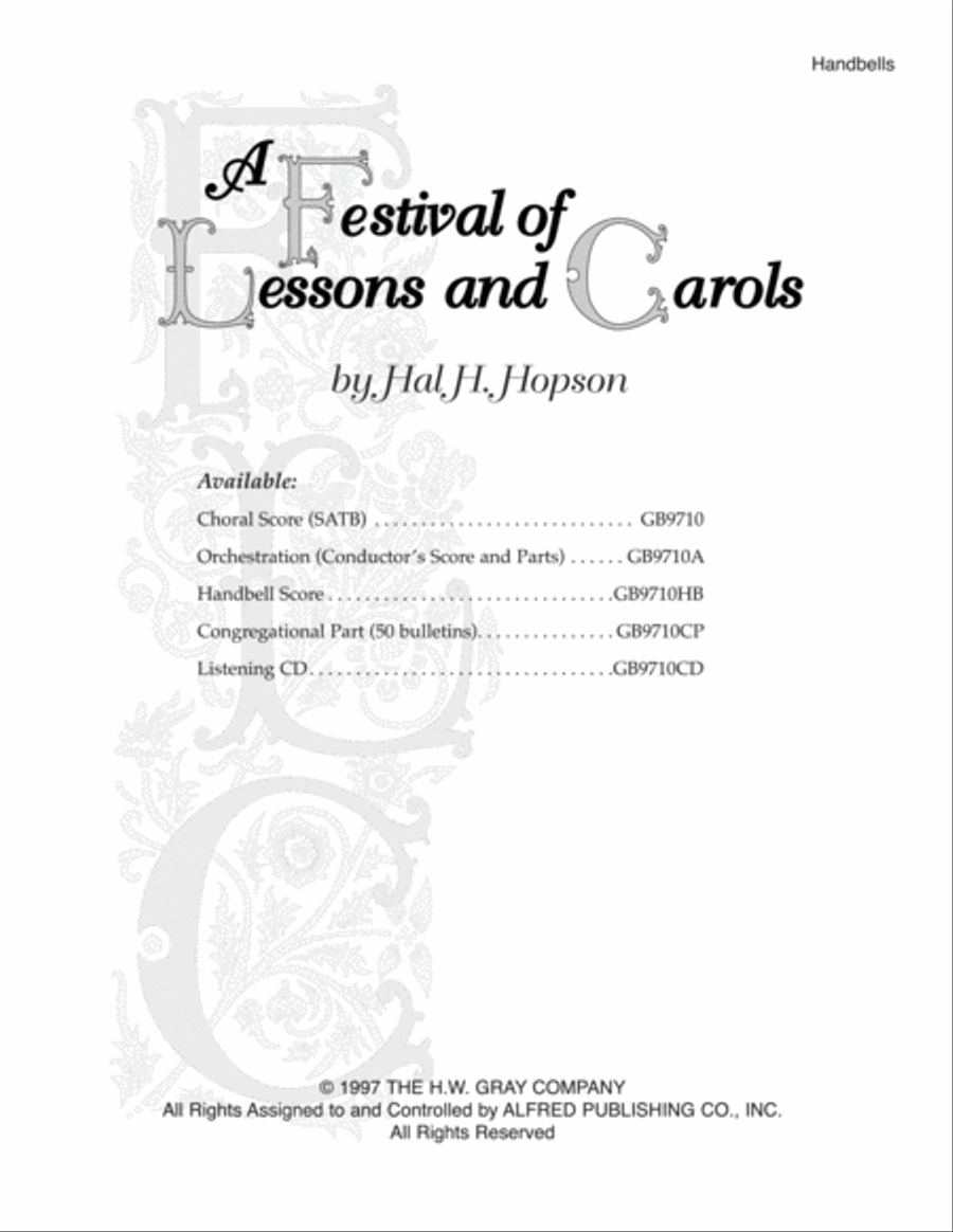 A Festival of Lessons and Carols Choir scores gallery preview page 1