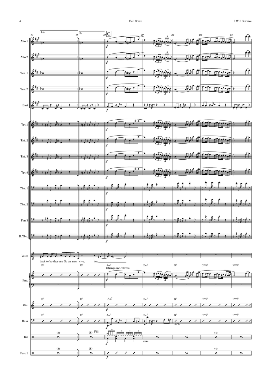 I Will Survive Jazz Ensemble scores gallery preview page 4