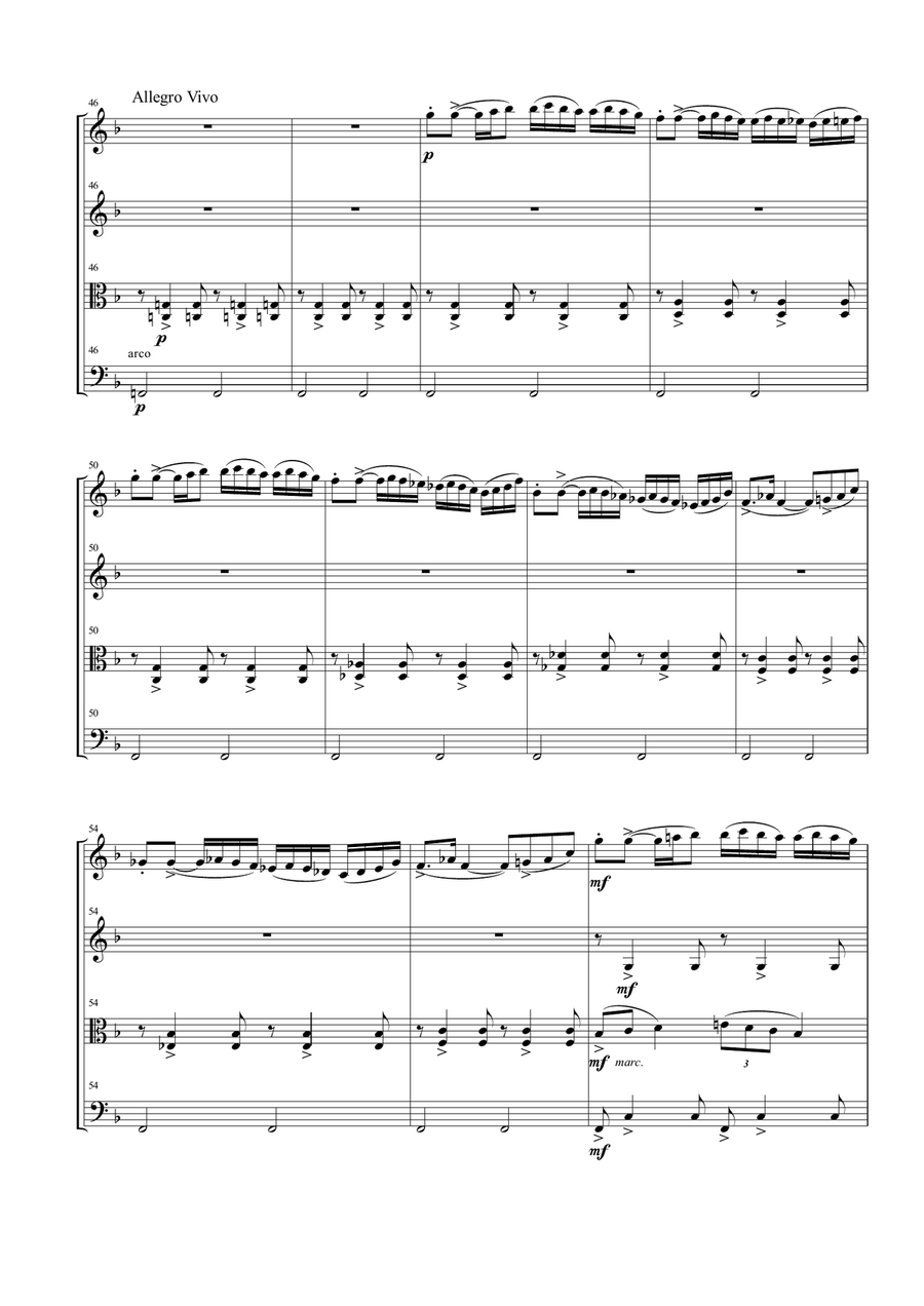 Polovtsian Dances for String Quartet String Quartet scores gallery preview page 5