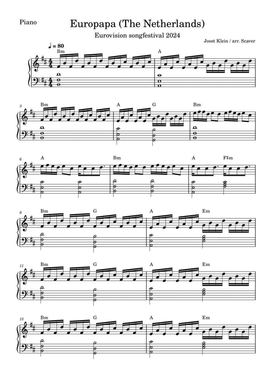 Europapa Easy Piano scores gallery preview page 1
