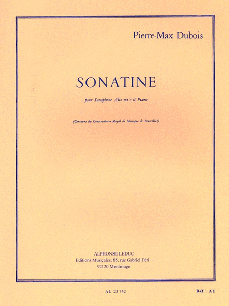 Sonatina, For Alto Saxophone And Piano
