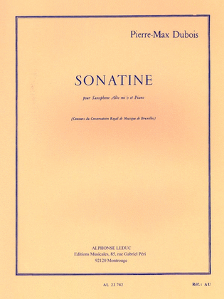 Book cover for Sonatina, For Alto Saxophone And Piano