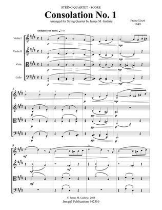 Liszt: Consolation No. 1 for String Quartet