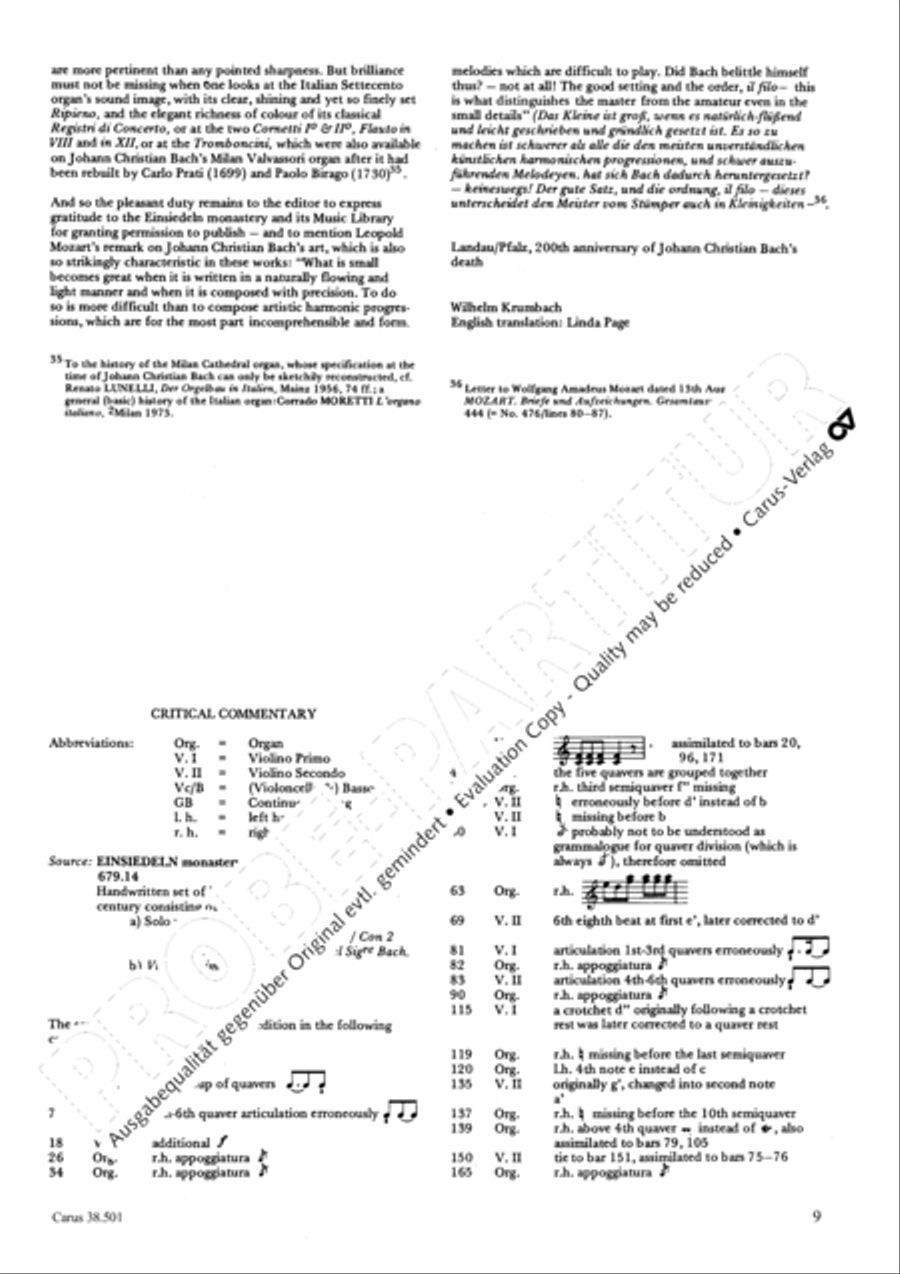 Organ Concerto in F major (Orgelkonzert in F) Violin scores gallery preview page 12