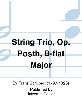 Book cover for String Trio, Op. Posth, Bfl Ma