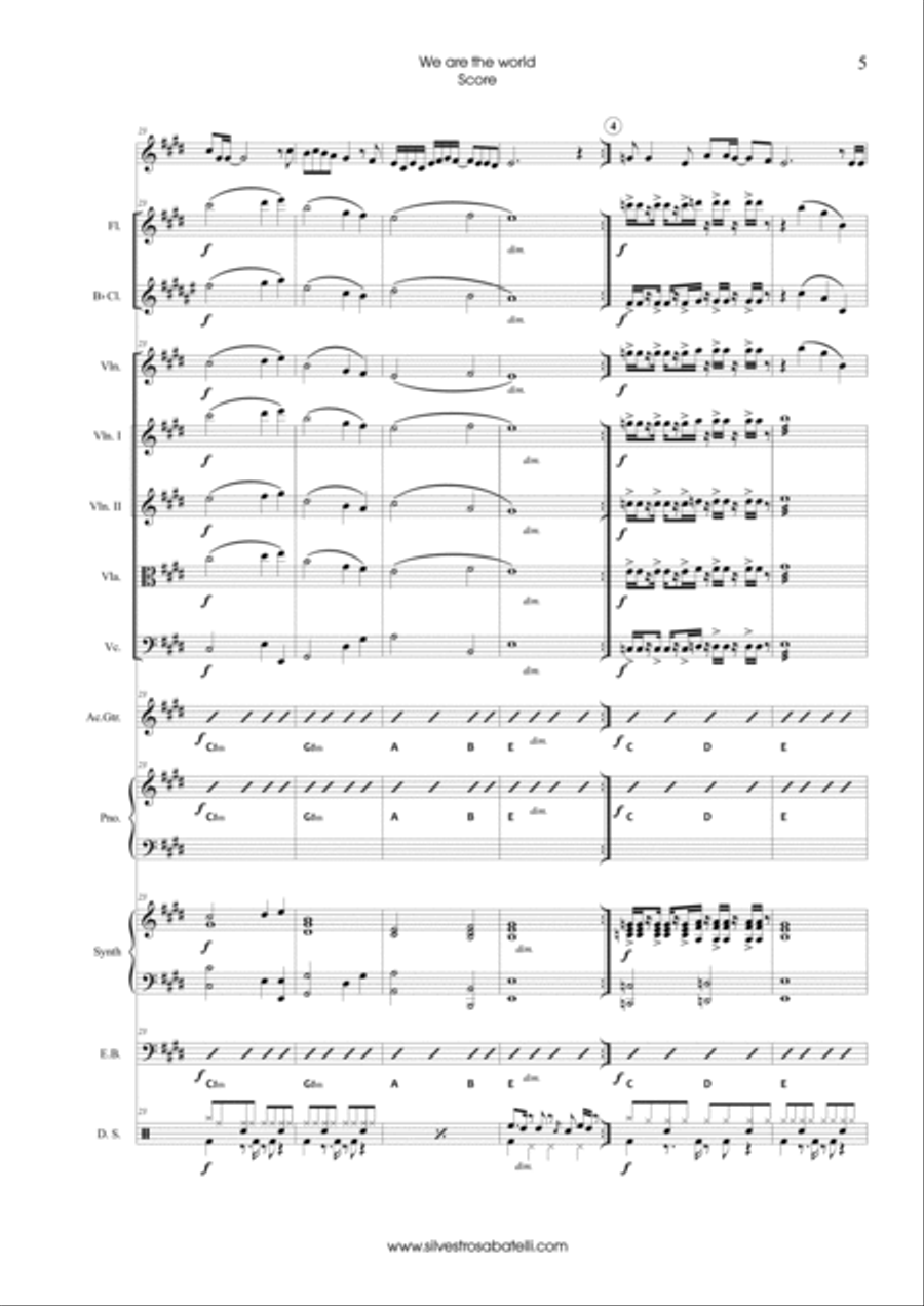 We Are The World We Are The World Chamber Orchestra scores gallery preview page 6
