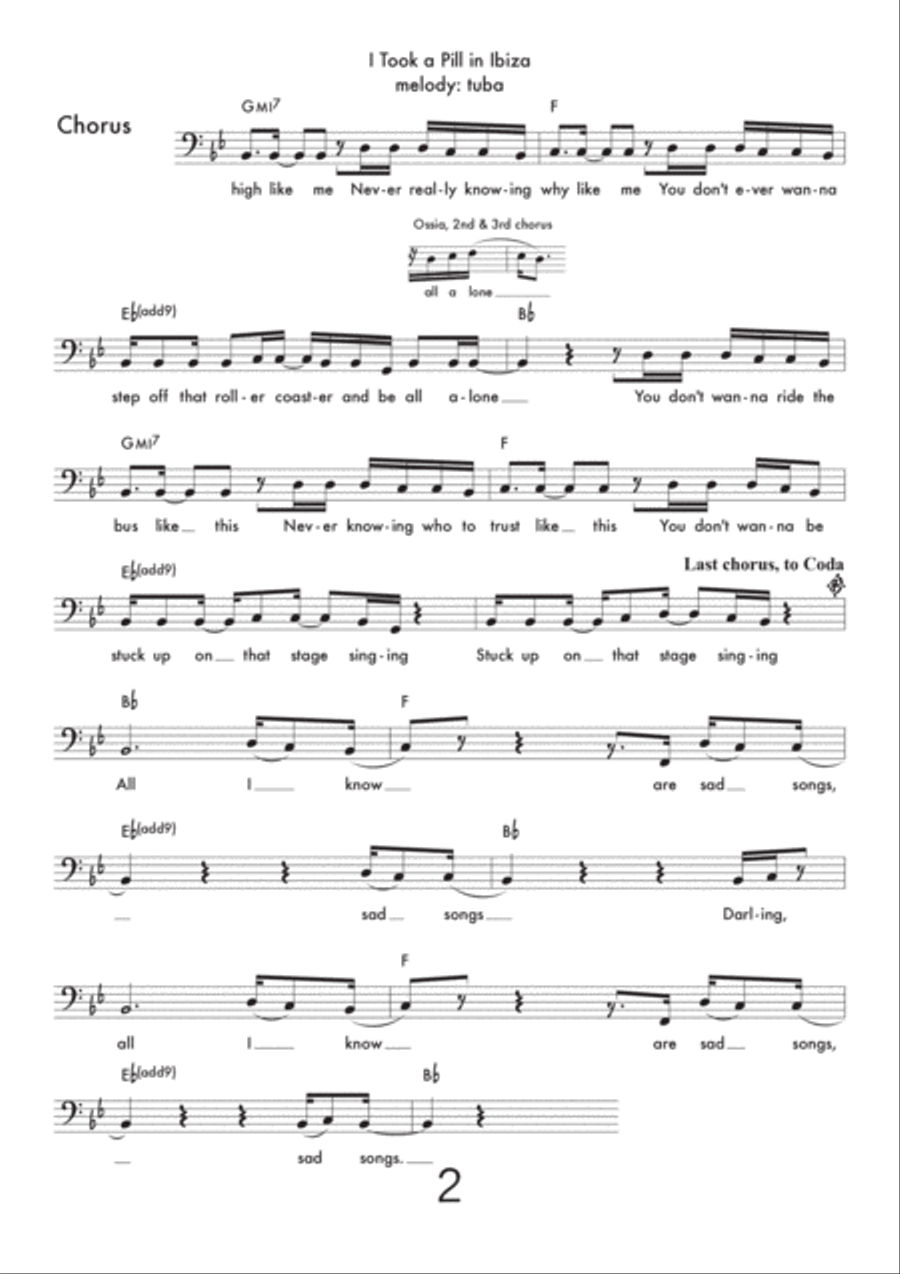I Took A Pill In Ibiza Tuba scores gallery preview page 2