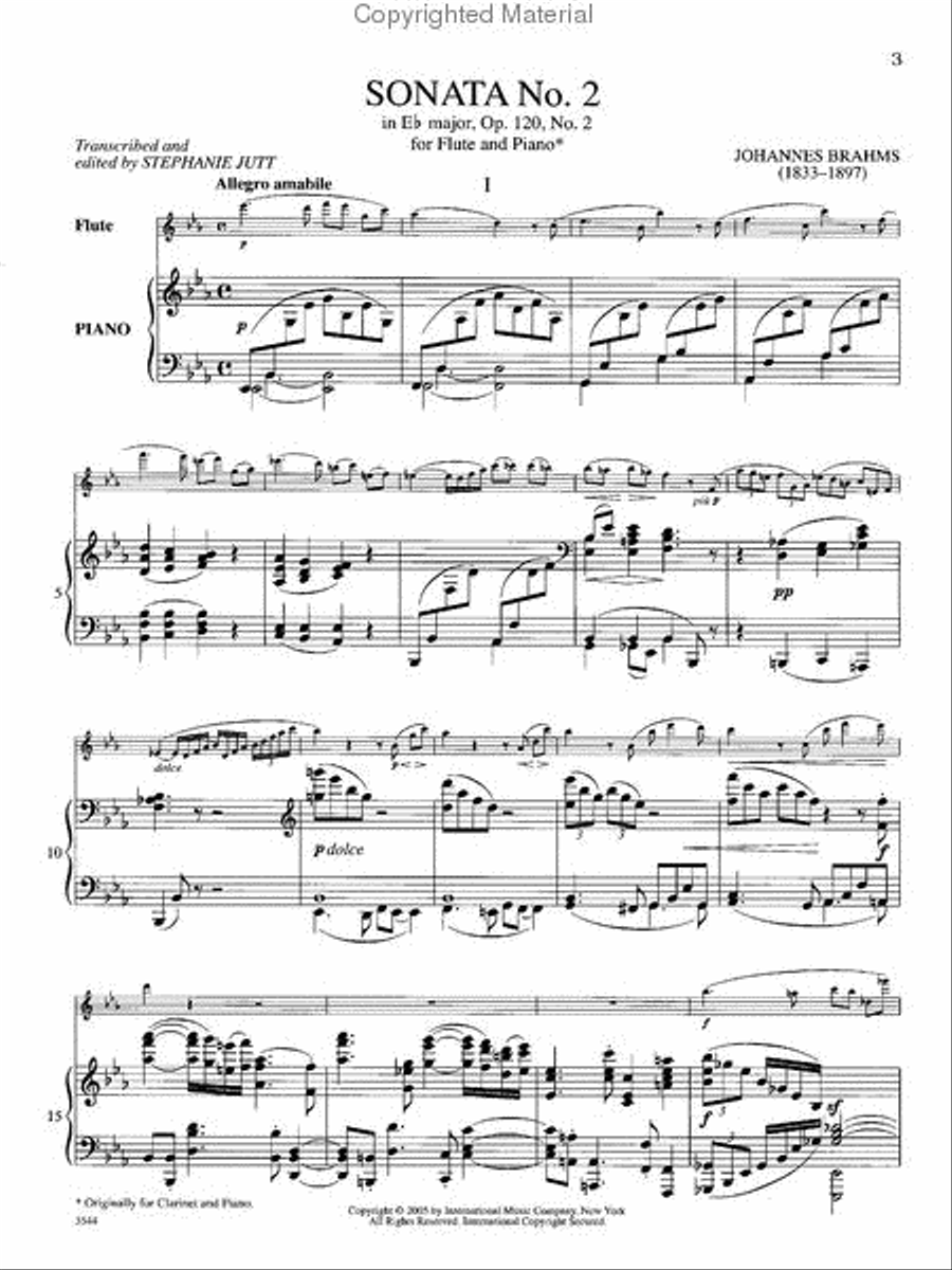Sonata No. 2 in Eb Major, Op. 120 Flute Solo scores gallery preview page 2