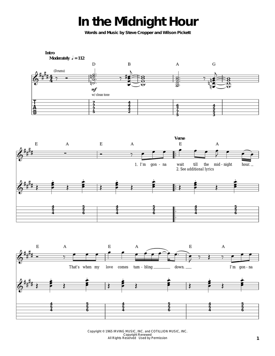 In The Midnight Hour Acoustic Guitar scores gallery preview page 1
