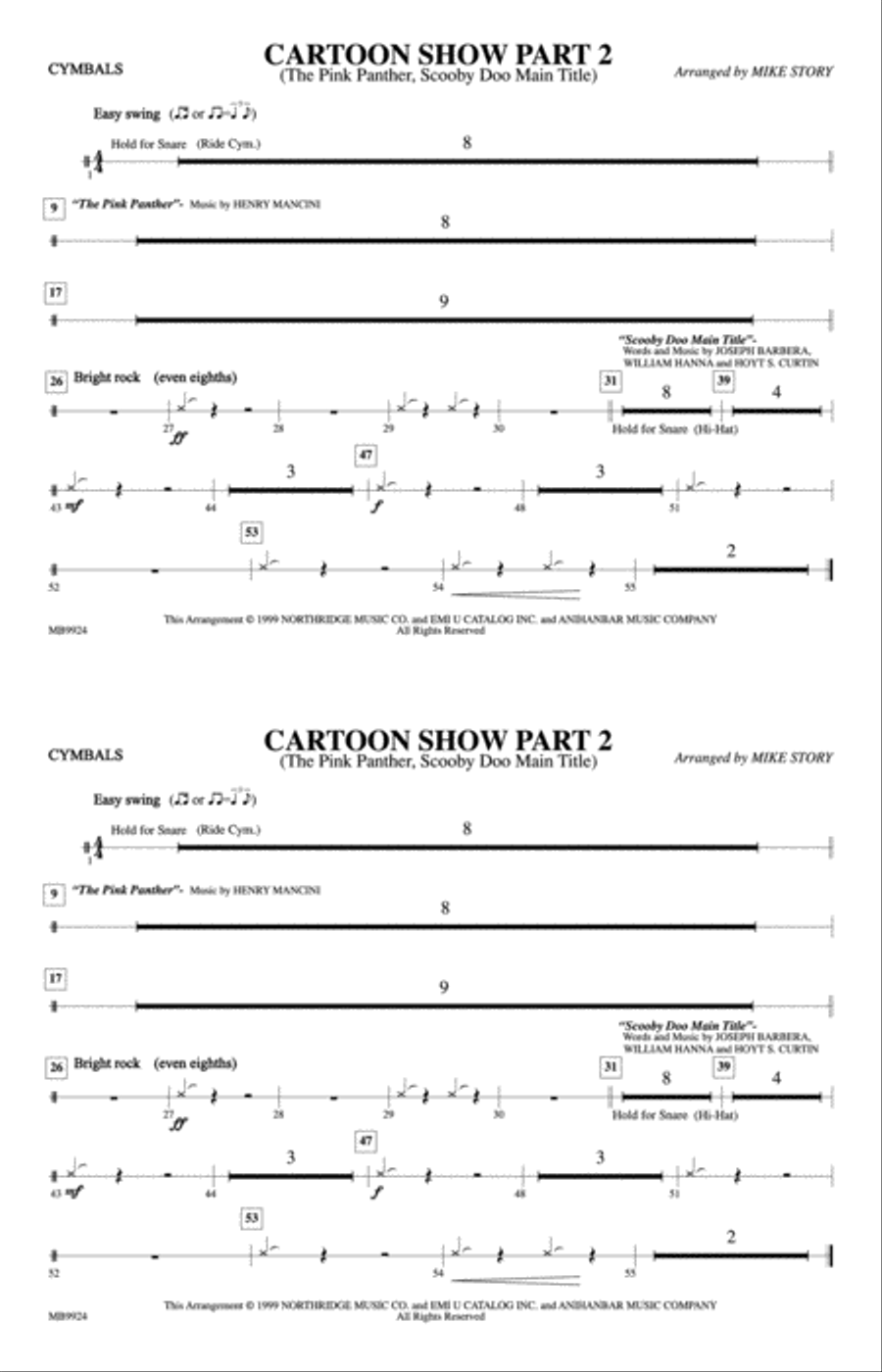 Cartoon Show, Part 2: Cymbals Marching Band scores gallery preview page 1