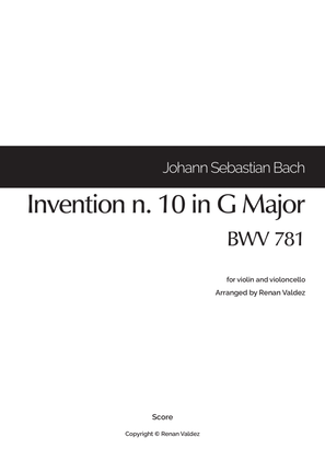 Invention n. 10 in G Major, BWV 781 (for violin and violoncello)