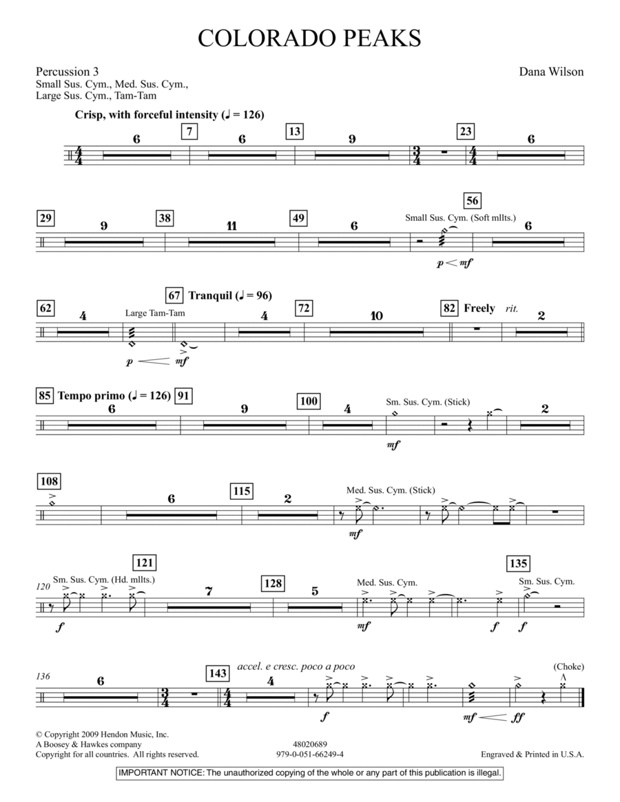 Colorado Peaks - Percussion 3 Concert Band scores gallery preview page 1