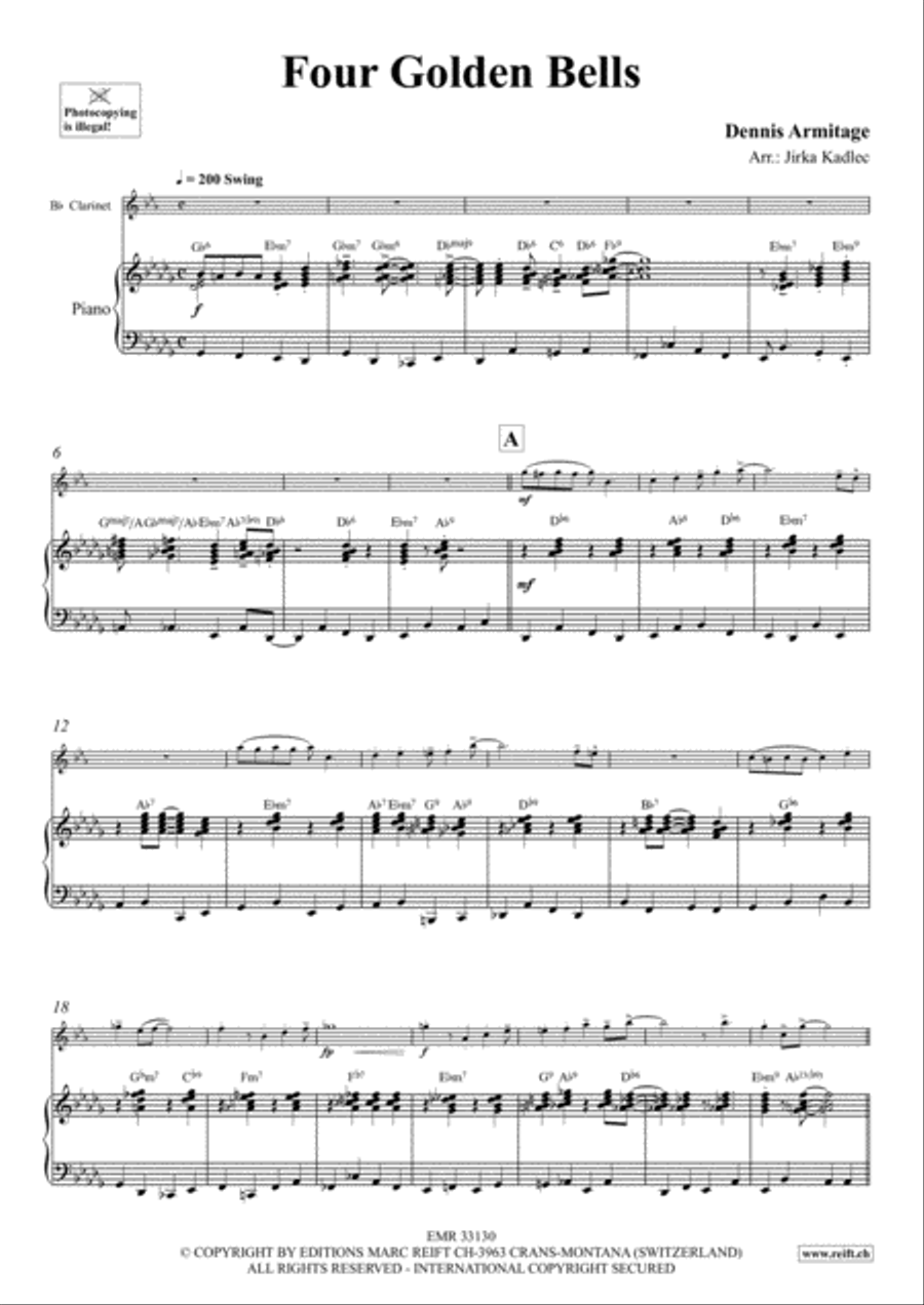 Four Golden Bells Clarinet Solo scores gallery preview page 4
