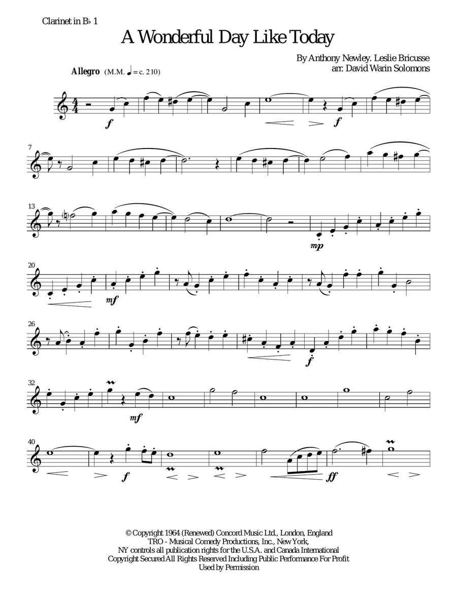 A Wonderful Day Like Today Woodwind Trio scores gallery preview page 6