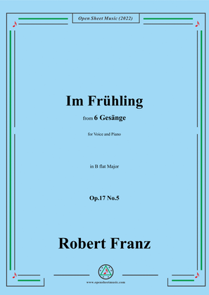 Book cover for Franz-Im Fruhling,in B flat Major,Op.17 No.5,from 6 Gesange