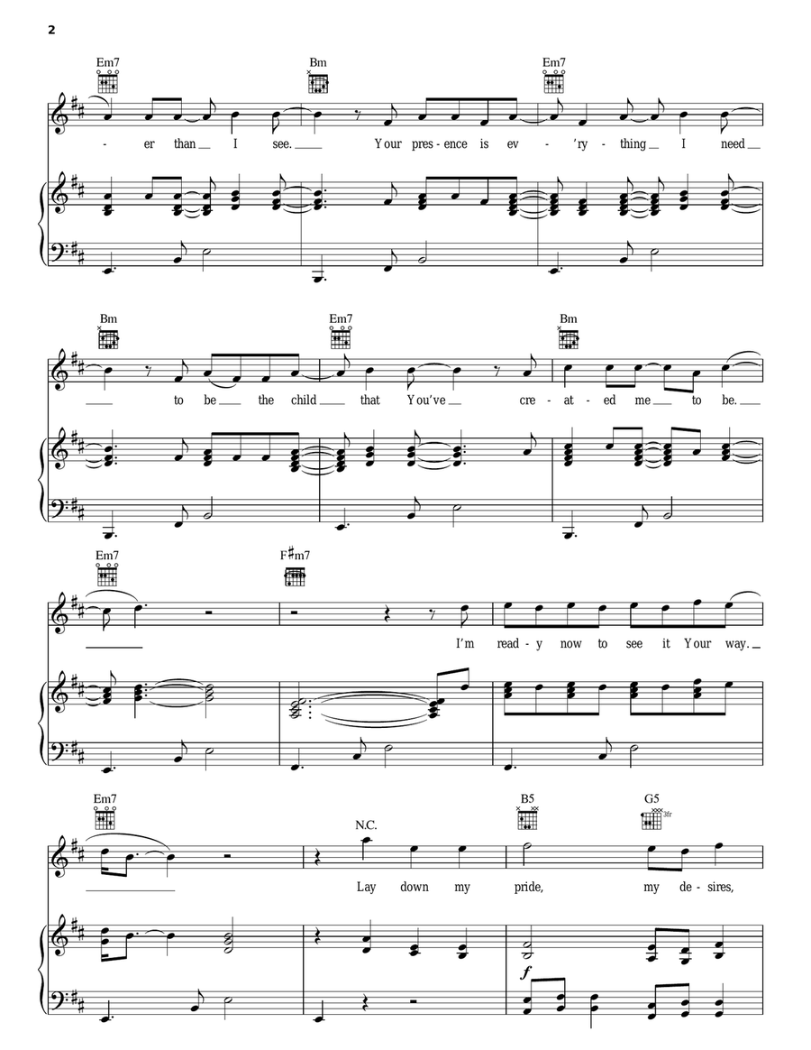 Lay Down My Pride Piano, Vocal, Guitar scores gallery preview page 2