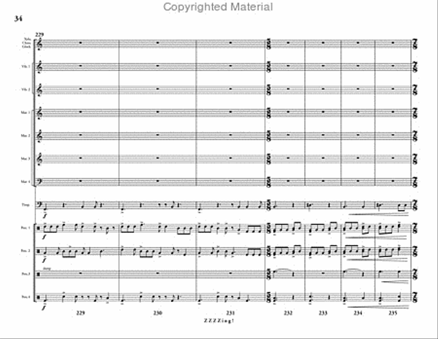 ZZZZing! ZZZZing! Percussion Ensemble scores gallery preview page 35
