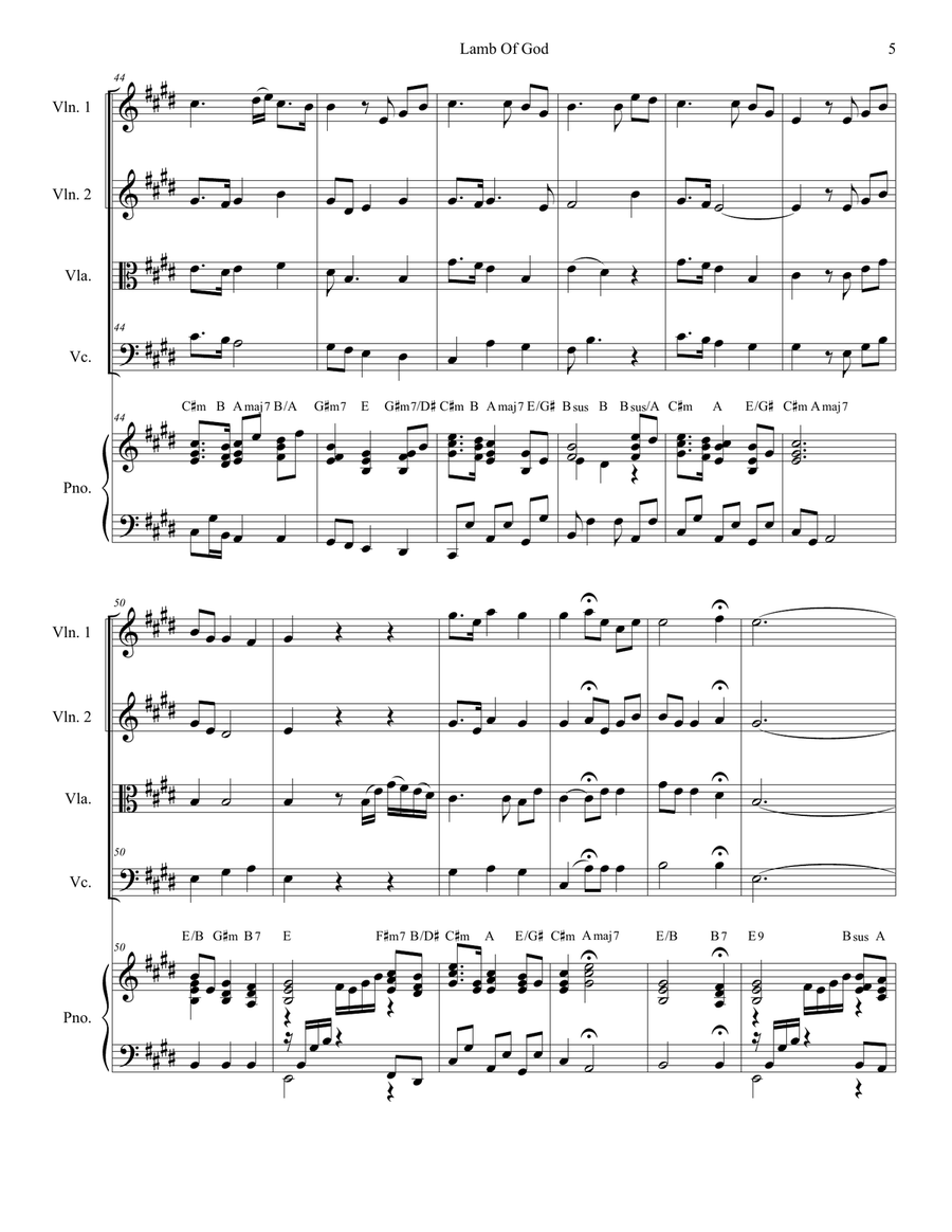 Lamb Of God String Quartet scores gallery preview page 5